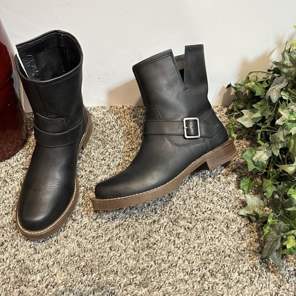 Dingo Casey DI 702 Black Leather Ankle Biker Moto Boots Women's Size 6 M